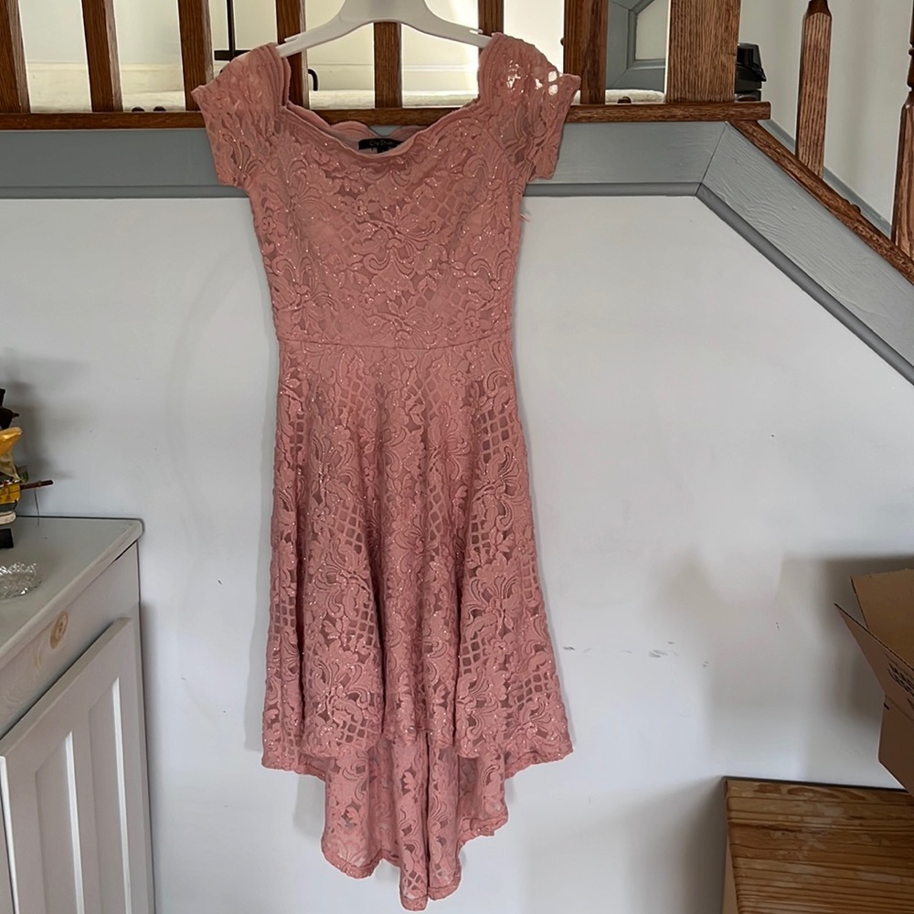 Junior high low dress, with padding. worn once, no damages,